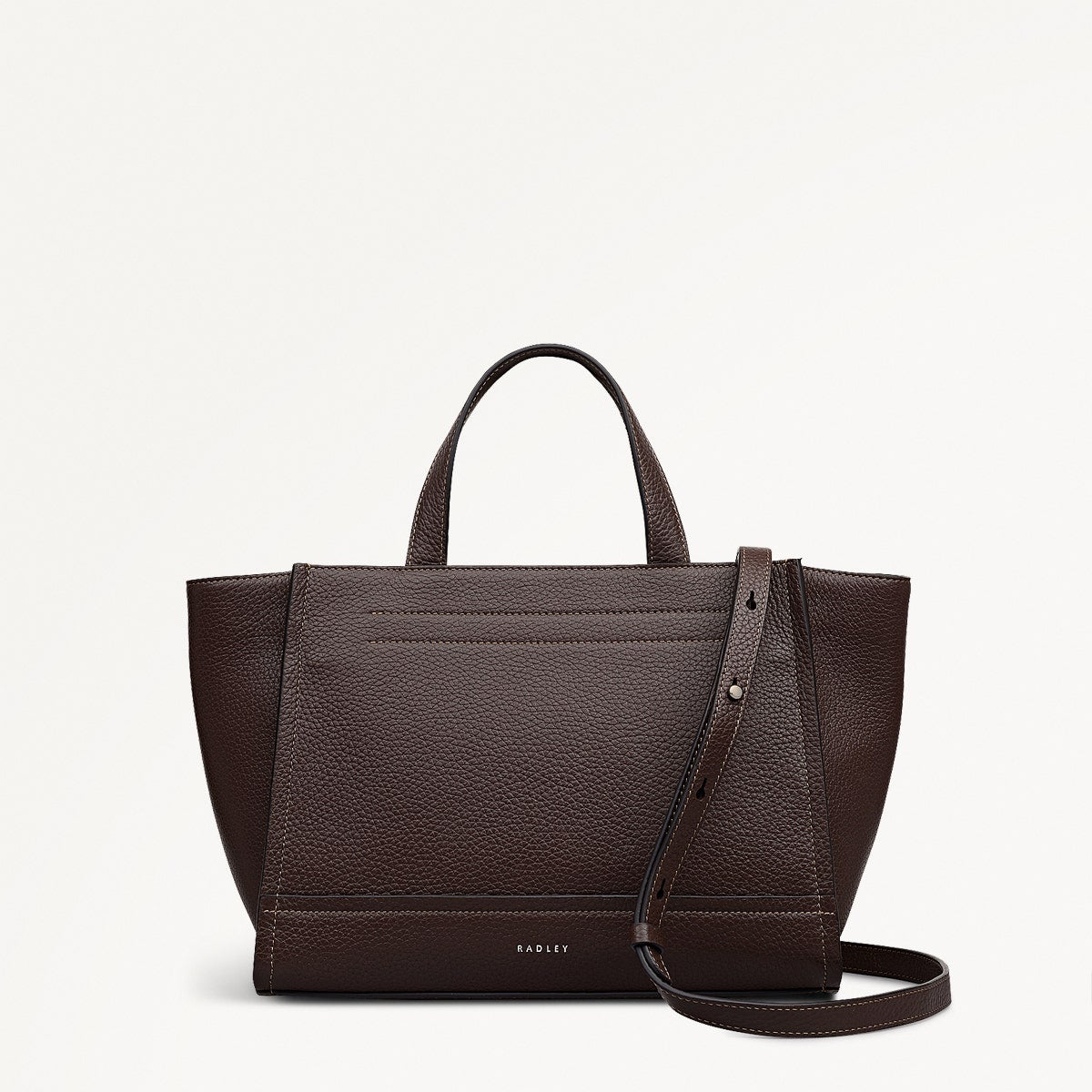 Oak Street Leather Medium Ziptop Grab Bag in Dark Oak - 112158