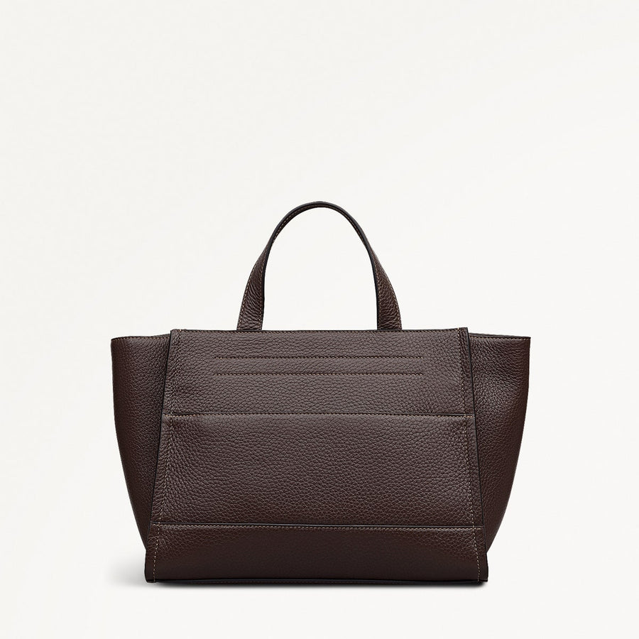 Oak Street Leather Medium Ziptop Grab Bag in Dark Oak - 112158