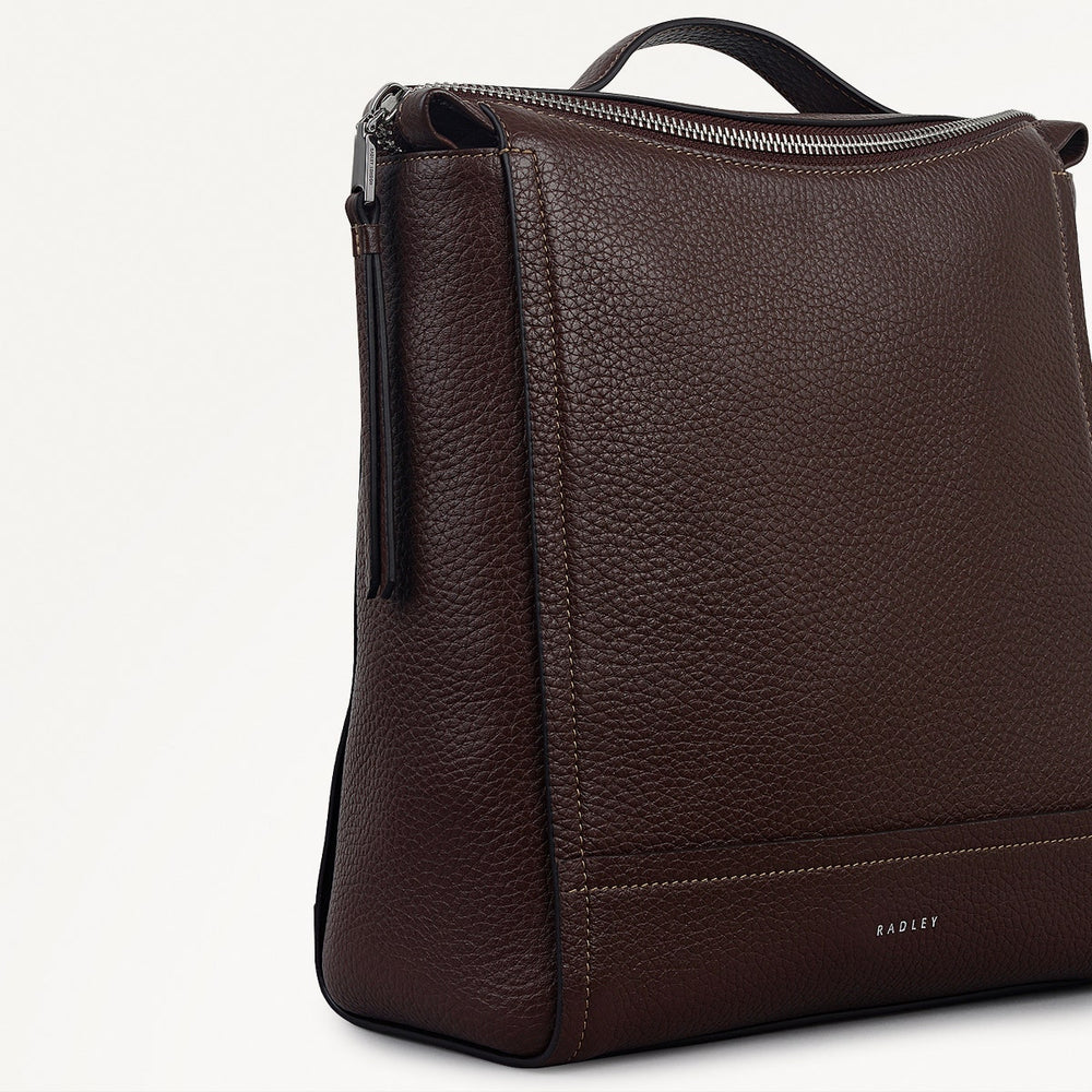 Oak Street Small Ziptop Backpack in Dark Oak - 112161