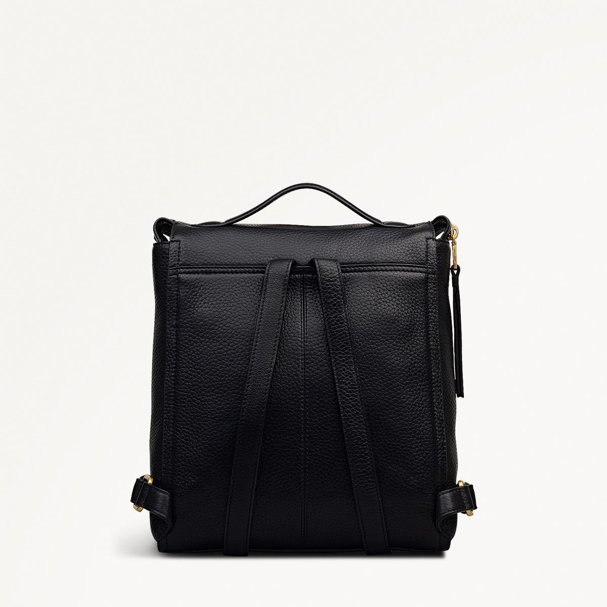 Oak Street Leather Small Ziptop Backpack In Black - 112162