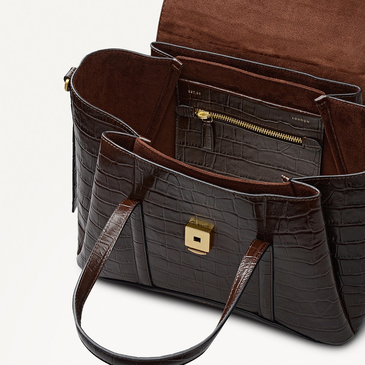 Dark Oak Medium Flapover Grab | The Chancery AW25 | Radley London