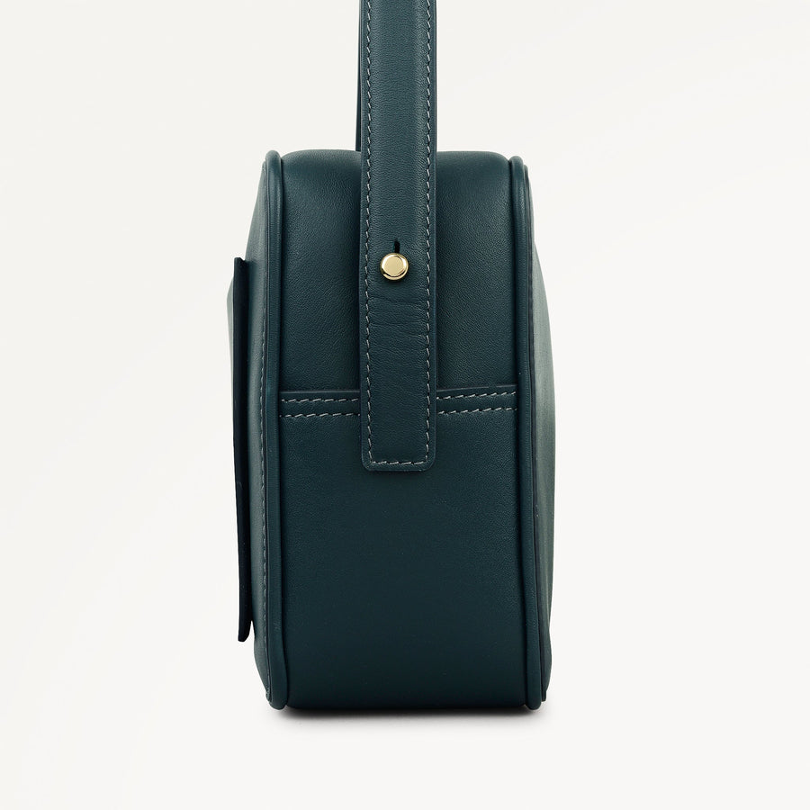 Duchess Close Leather Small Ziptop Cross Body Bag in Teal - 112176