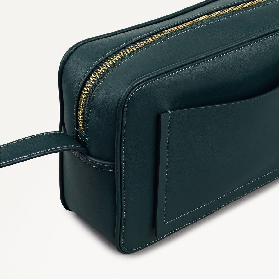 Duchess Close Leather Small Ziptop Cross Body Bag in Teal - 112176