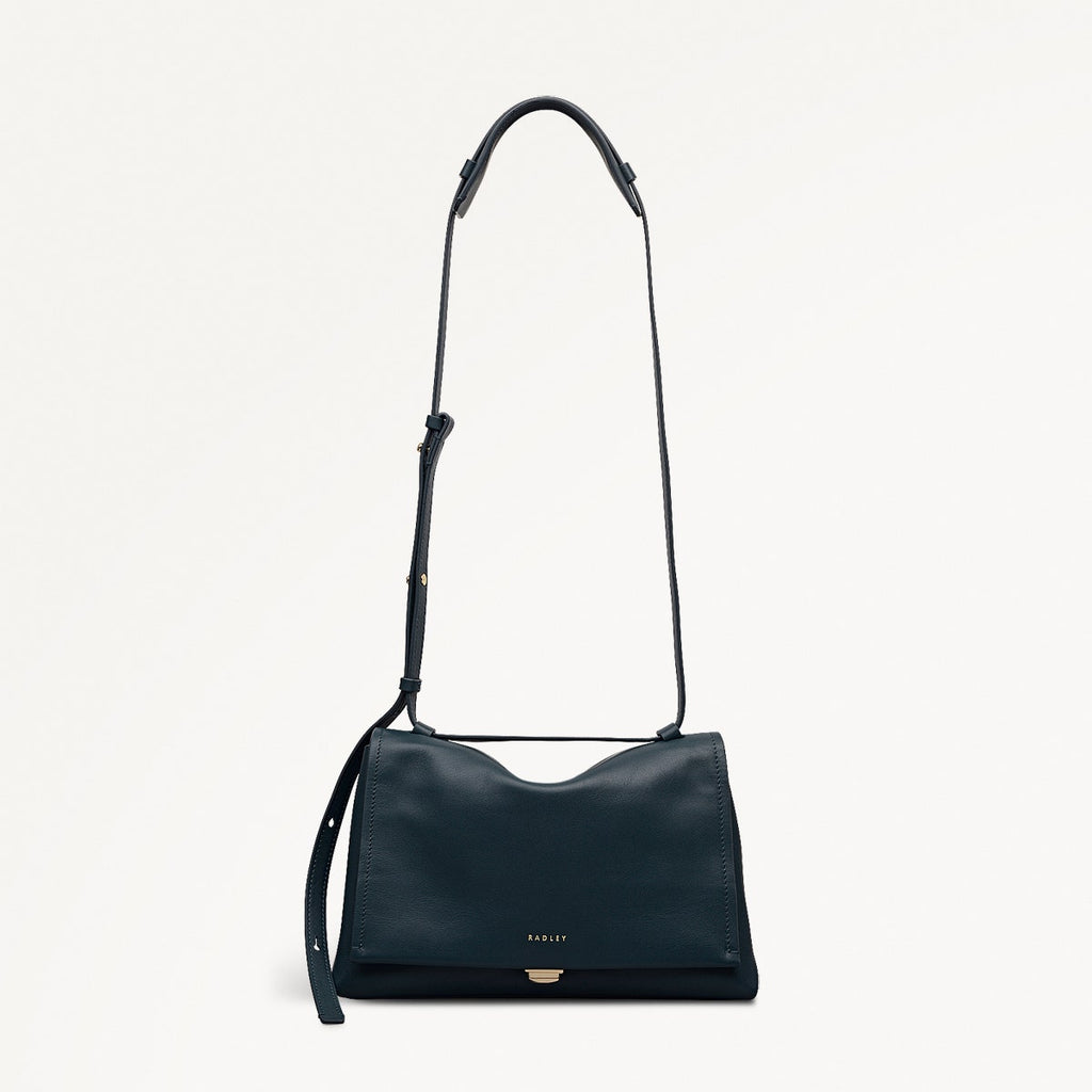 Mercer Street Leather Medium Flapover Shoulder Bag in Teal - 112178