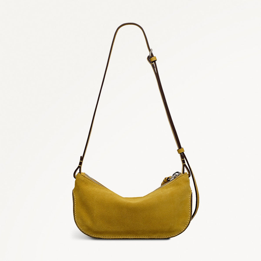 The Iris Leather Small Ziptop Cross Body Bag in Ochre - 112186