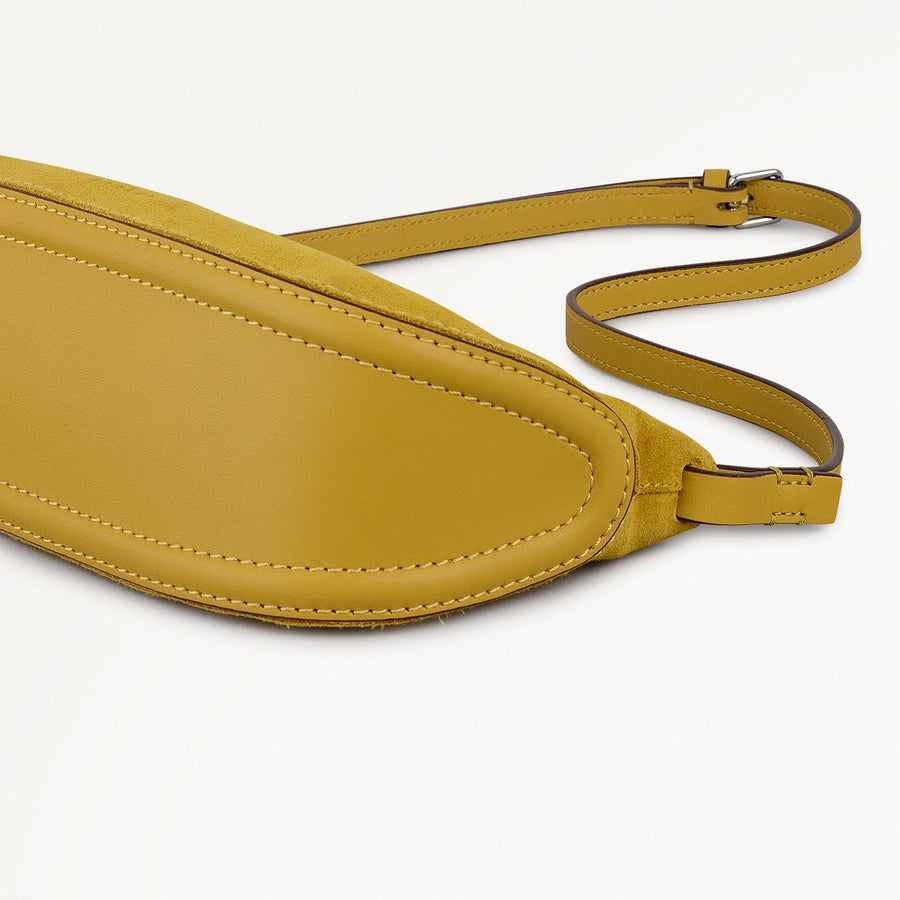 The Iris Leather Small Ziptop Cross Body Bag in Ochre - 112186