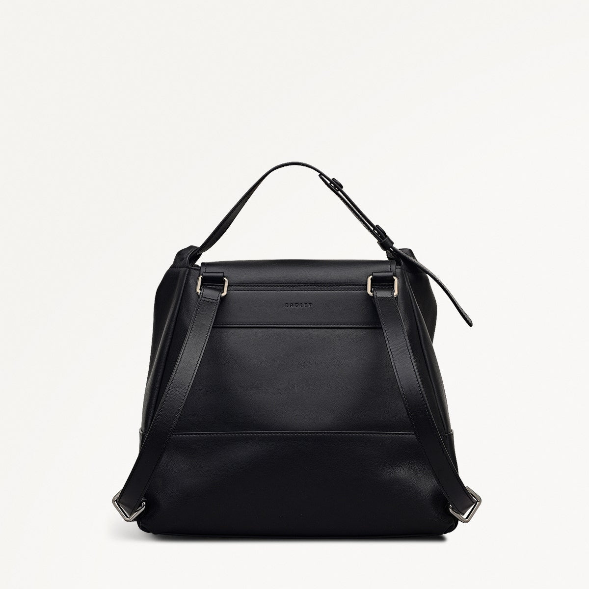 black leather drawstring backpack Black Medium Drawstring Backpack | The Portobello AW25