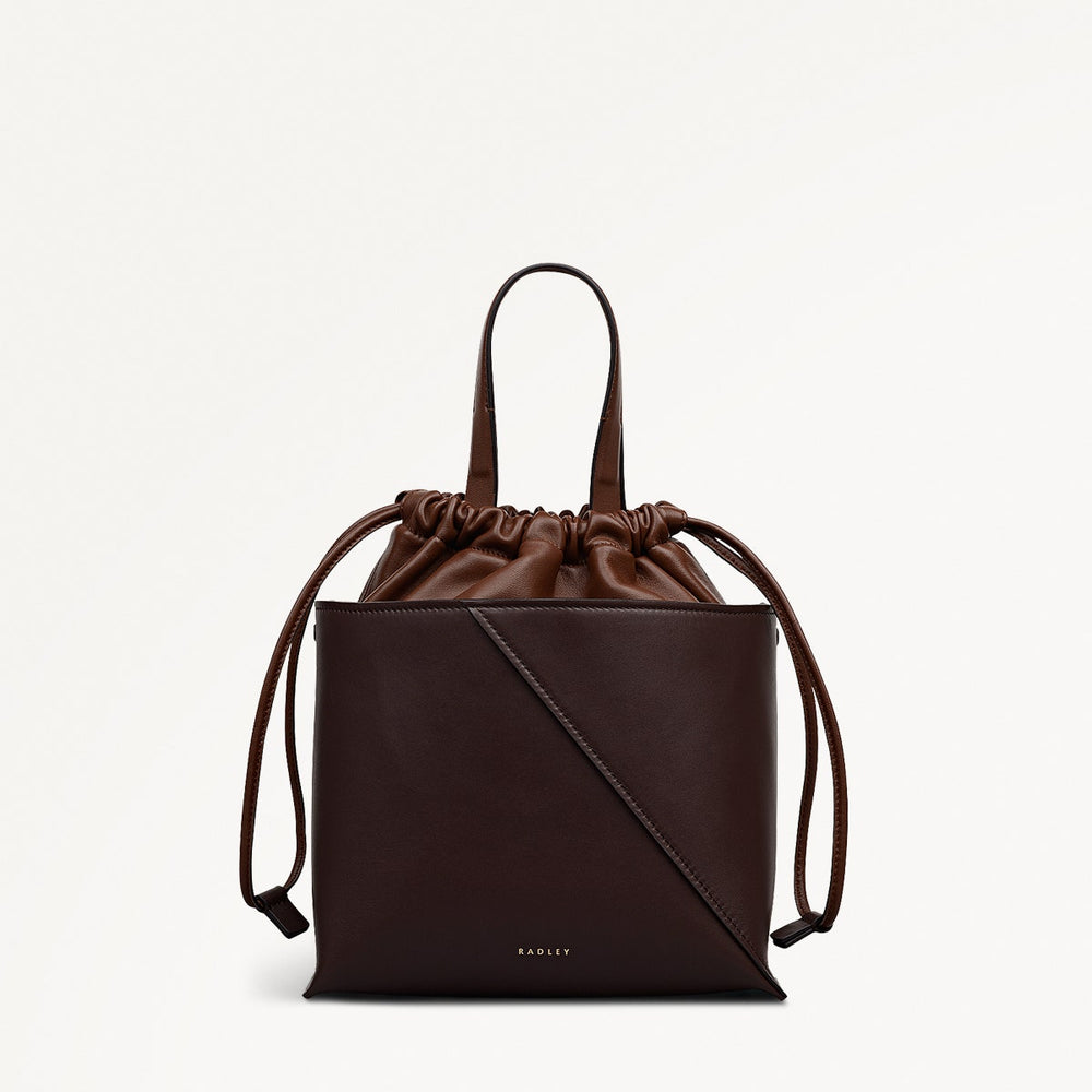 The Portobello Small Drawstring Cross Body Dark Oak - 112193