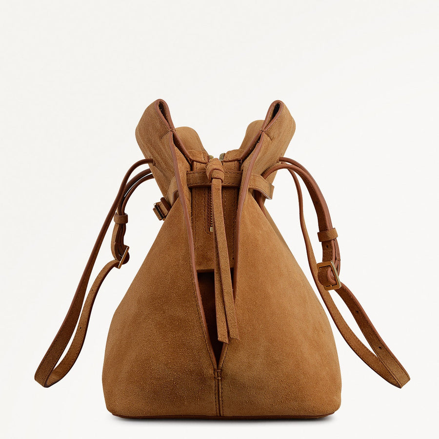 The Christina Large Suede Ziptop Shoulder Bag - 112198