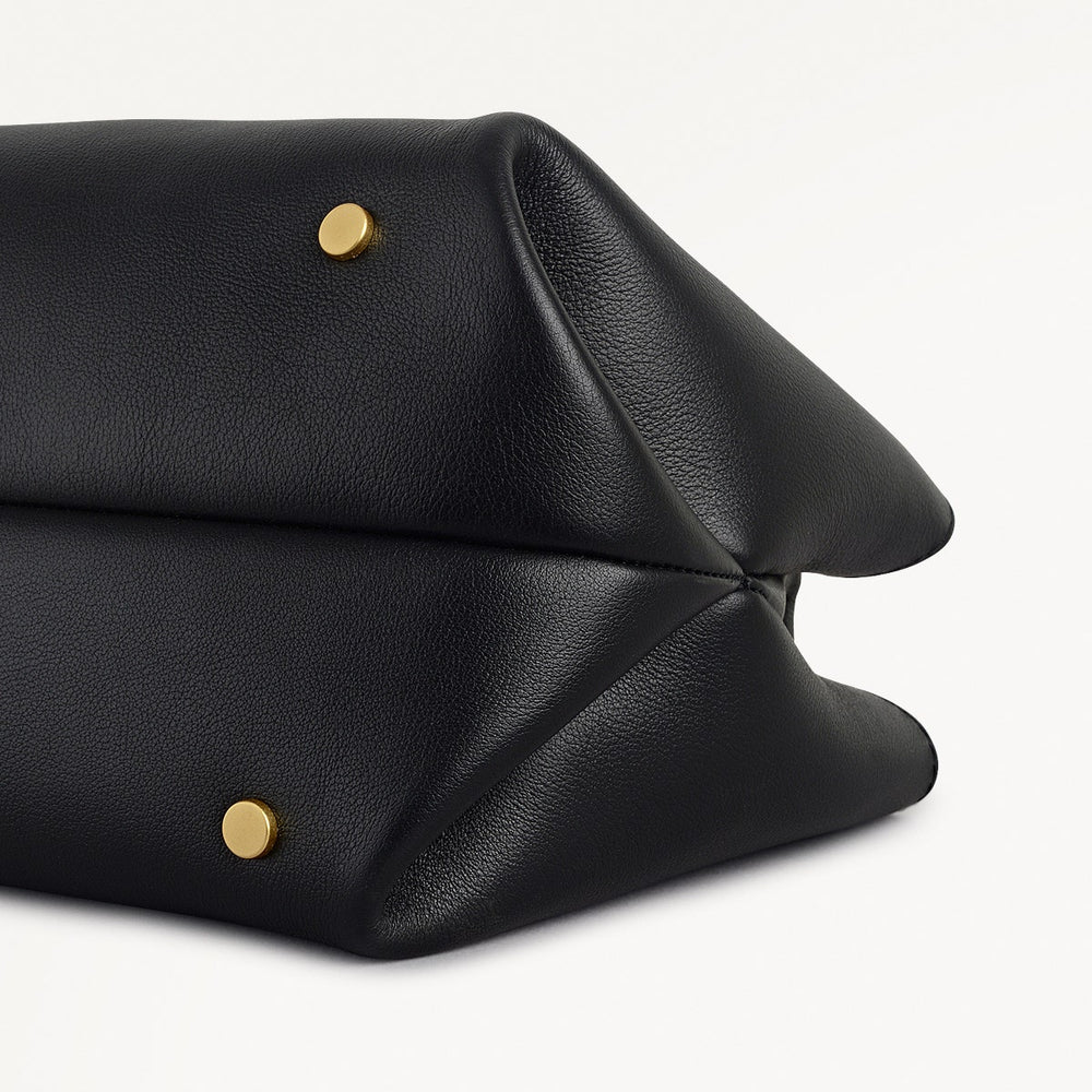 The Compton Small Ziptop Satchel Bag in Black - 112199