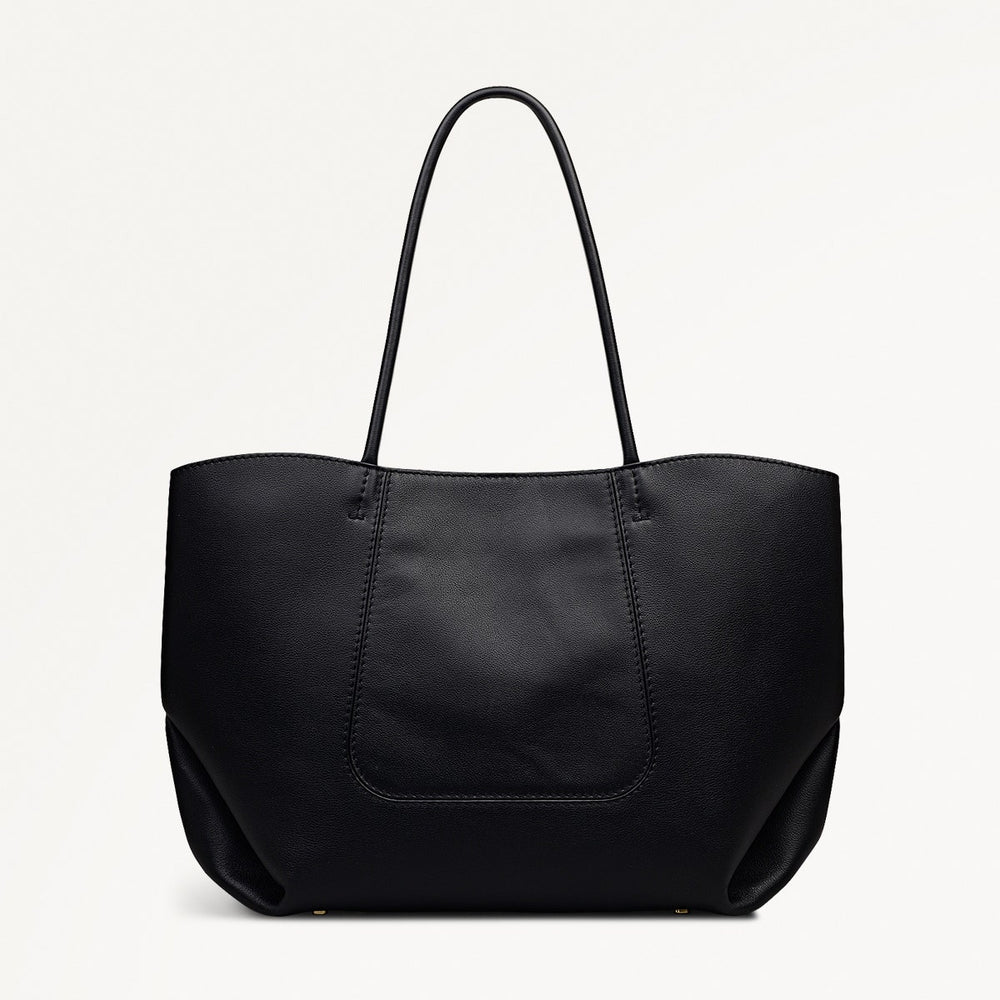 The Compton Medium Ziptop Shoulder Bag in Black - 112200