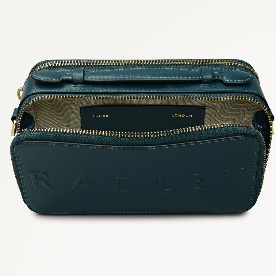 Calvert Road Leather Zip Around Cross Body Bag in Teal - 112204