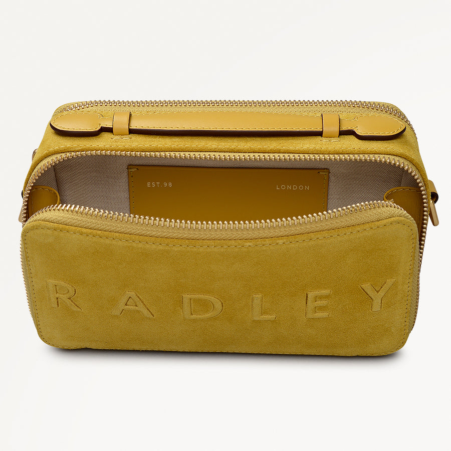 Calvert Road Leather Zip Around Cross Body Bag in Ochre - 112205