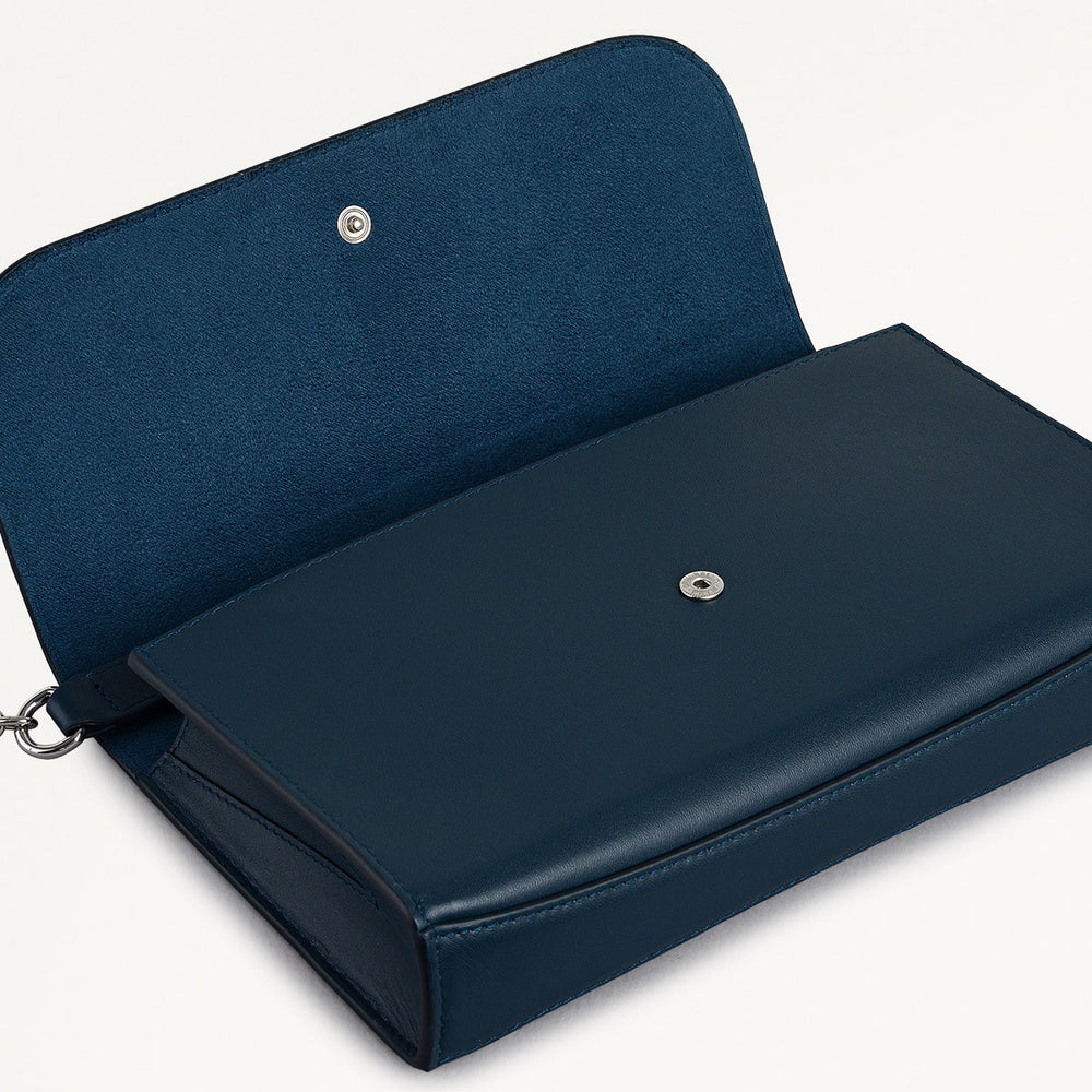 The Rathbone Leather Micro Flapover Cross Body Bag in Teal - 112206