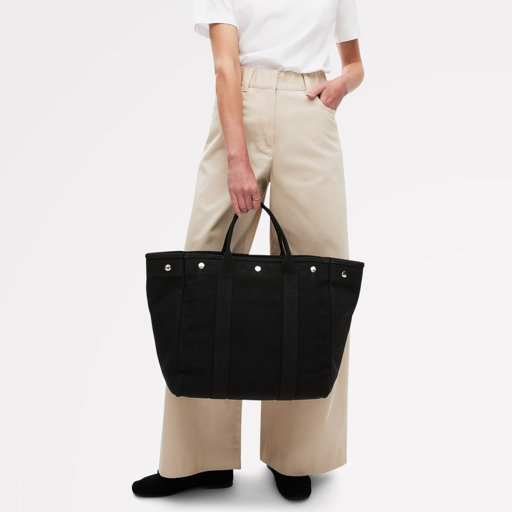 Hadleigh Place Fabric Large Open Top Tote Bag in Black - 112212