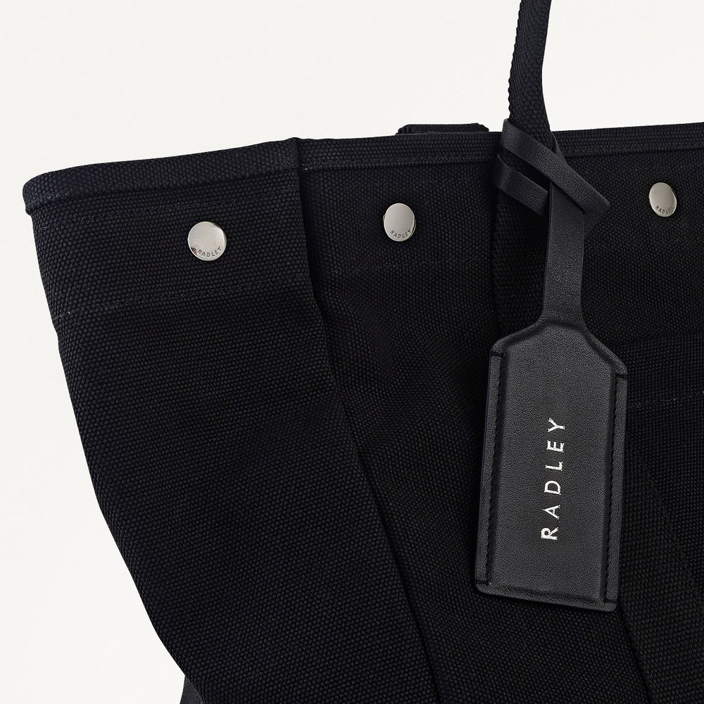 Hadleigh Place Fabric Large Open Top Tote Bag in Black - 112212