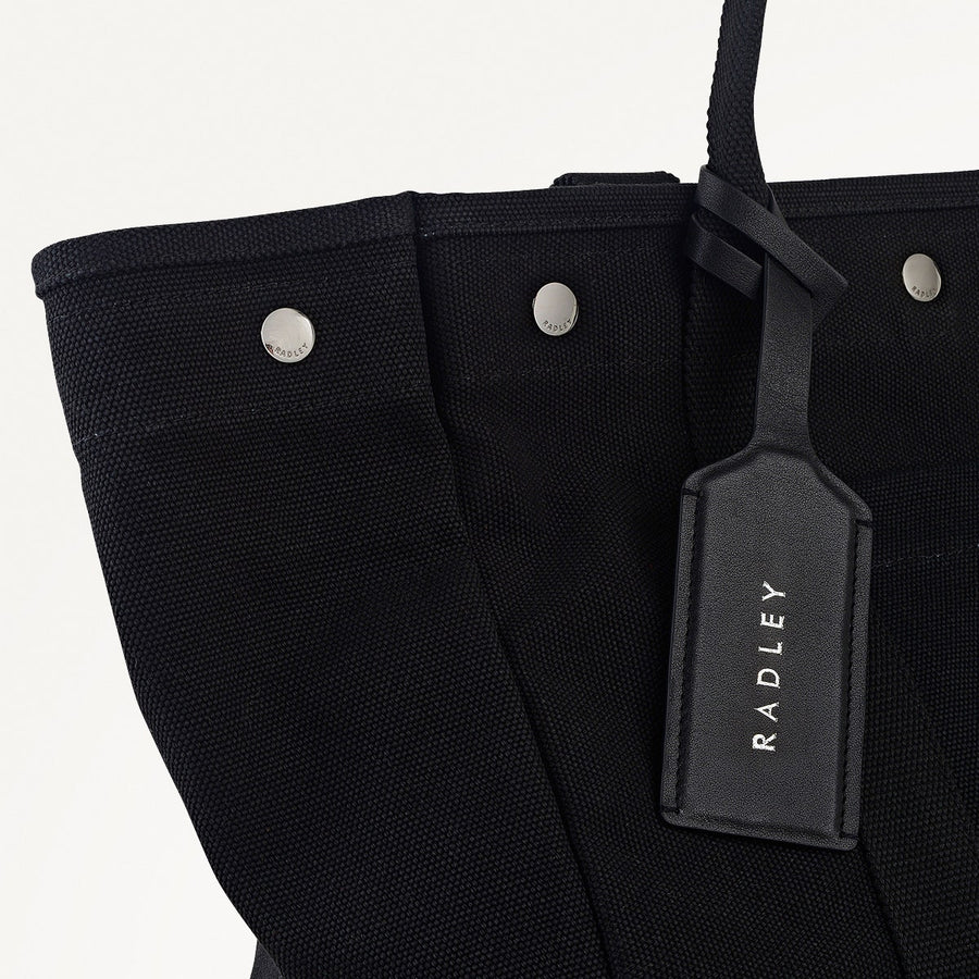 Hadleigh Place Fabric Large Open Top Tote Bag in Black - 112212