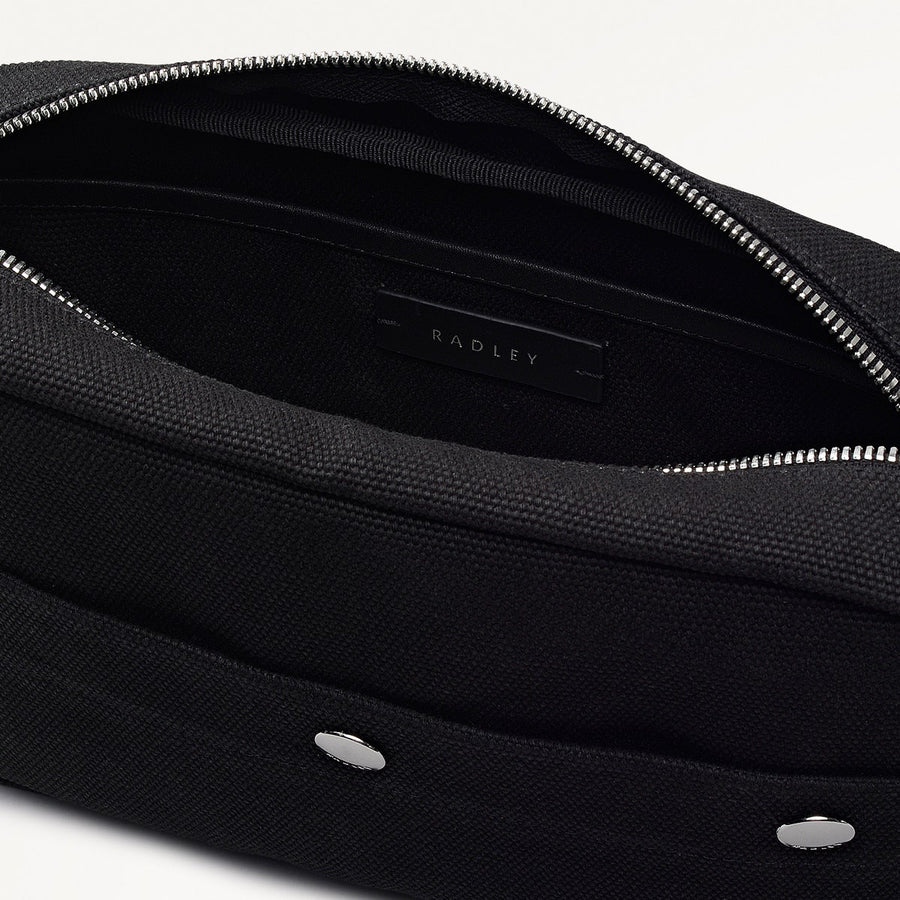 Hadleigh Place Fabric Small Ziptop Cross Body Bag in Black - 112213