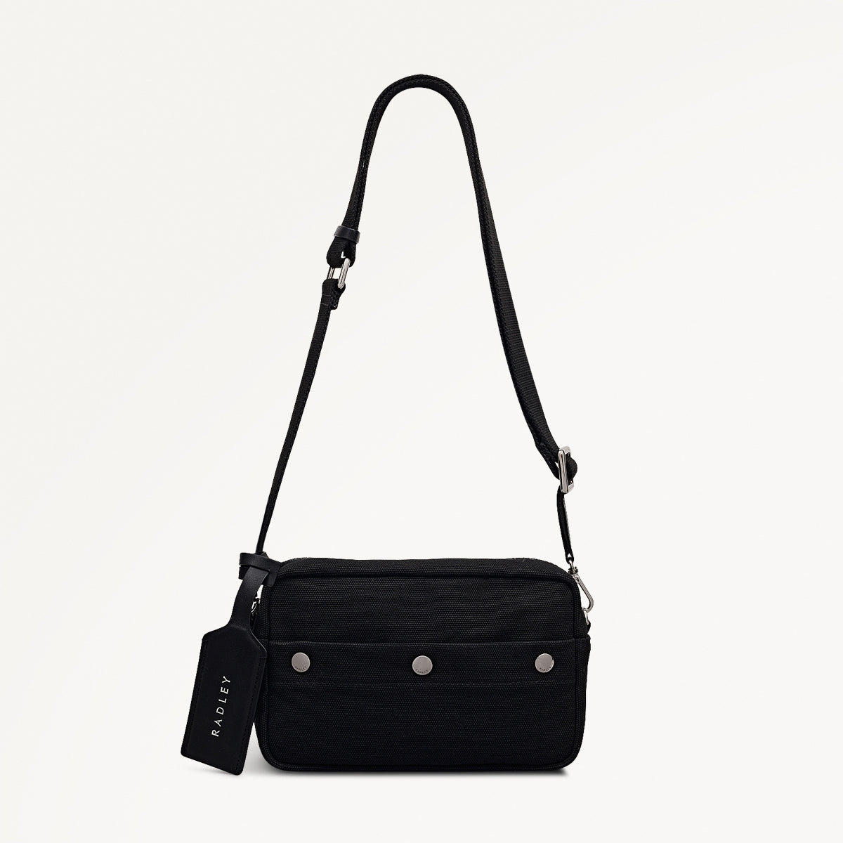 Hadleigh Place Fabric Small Ziptop Cross Body Bag in Black - 112213