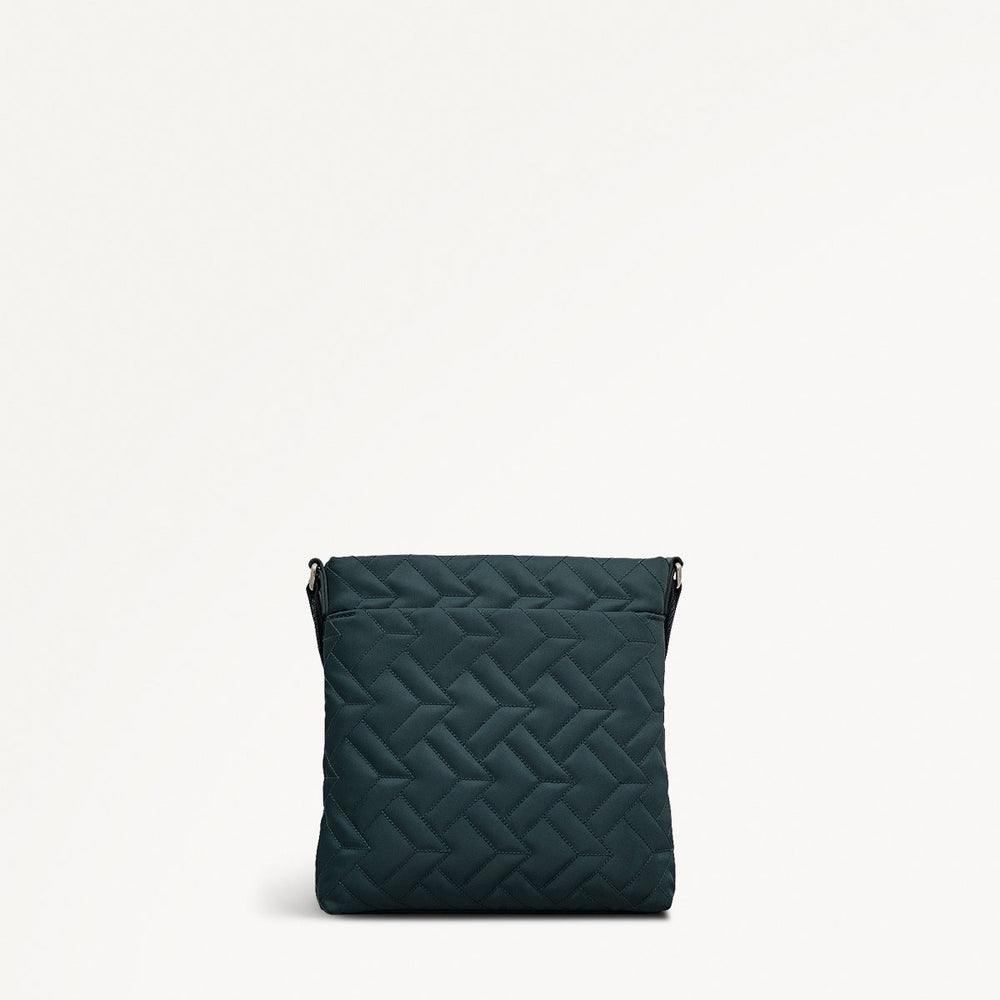 Holland Park Fabric Small Ziptop Cross Body Bag in Teal - 112218