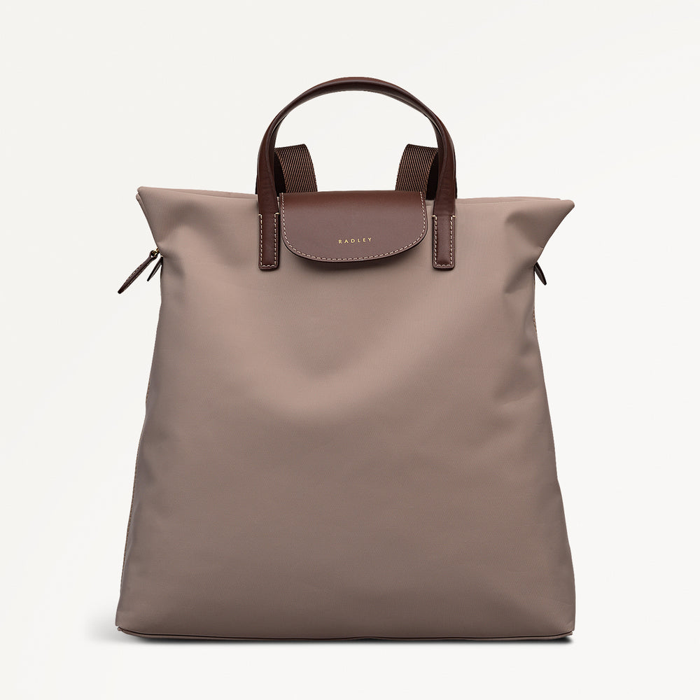 Pocket Essentials Fabric Medium Ziptop Backpack in Porcini - 112221