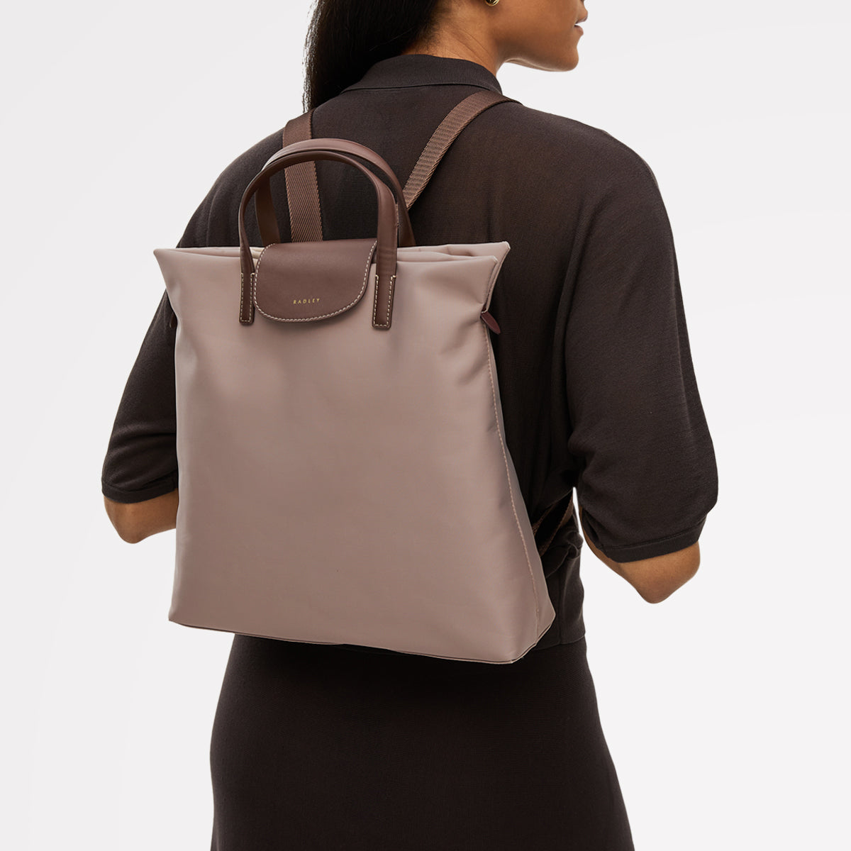 Fabric Medium Sized Black Backpack | Pocket Essentials SS25 | Radley