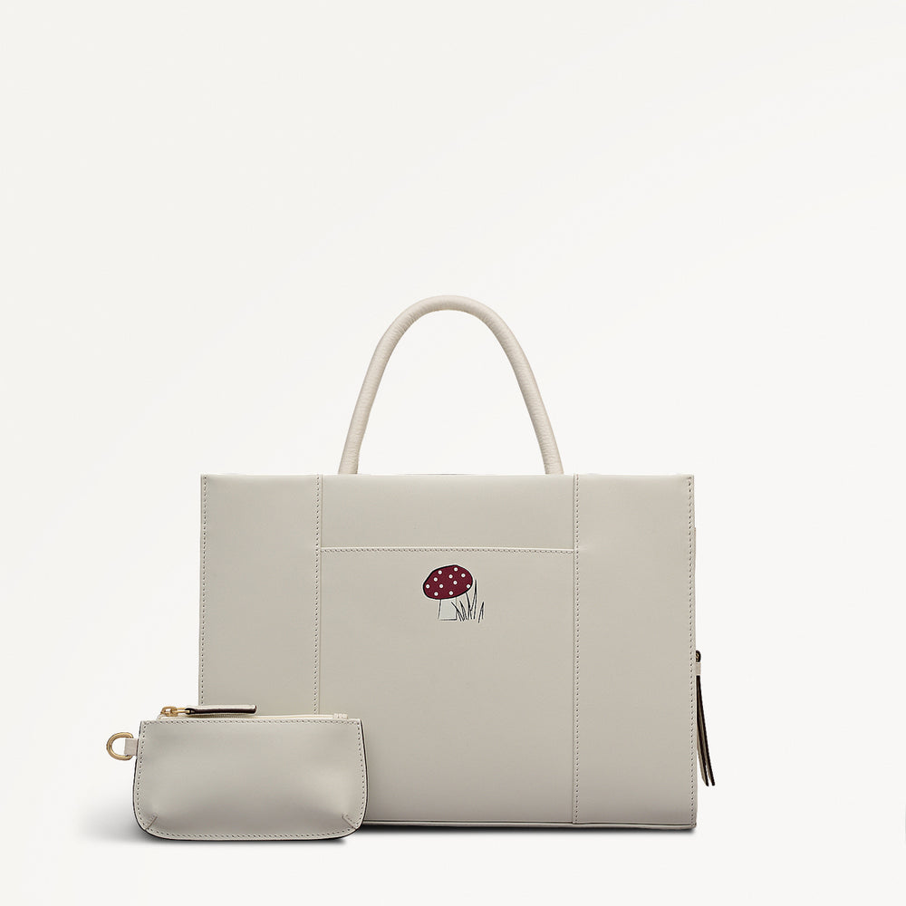 Autumn Leaves Medium Ziptop Satchel Snow - 112222