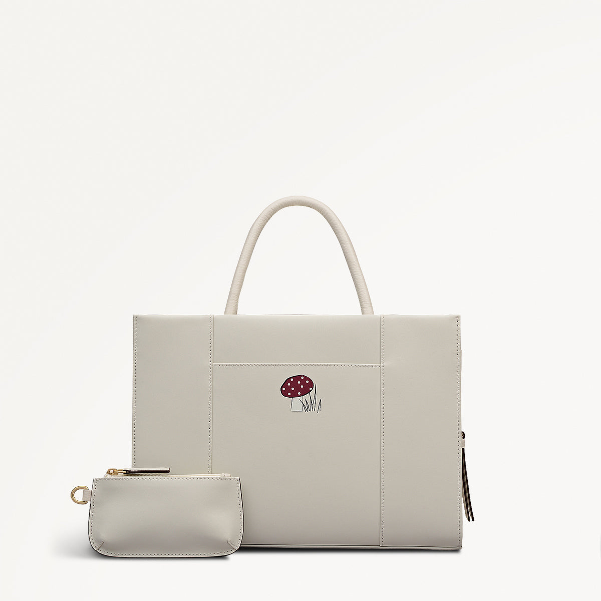 Autumn Leaves Medium Ziptop Satchel Snow - 112222