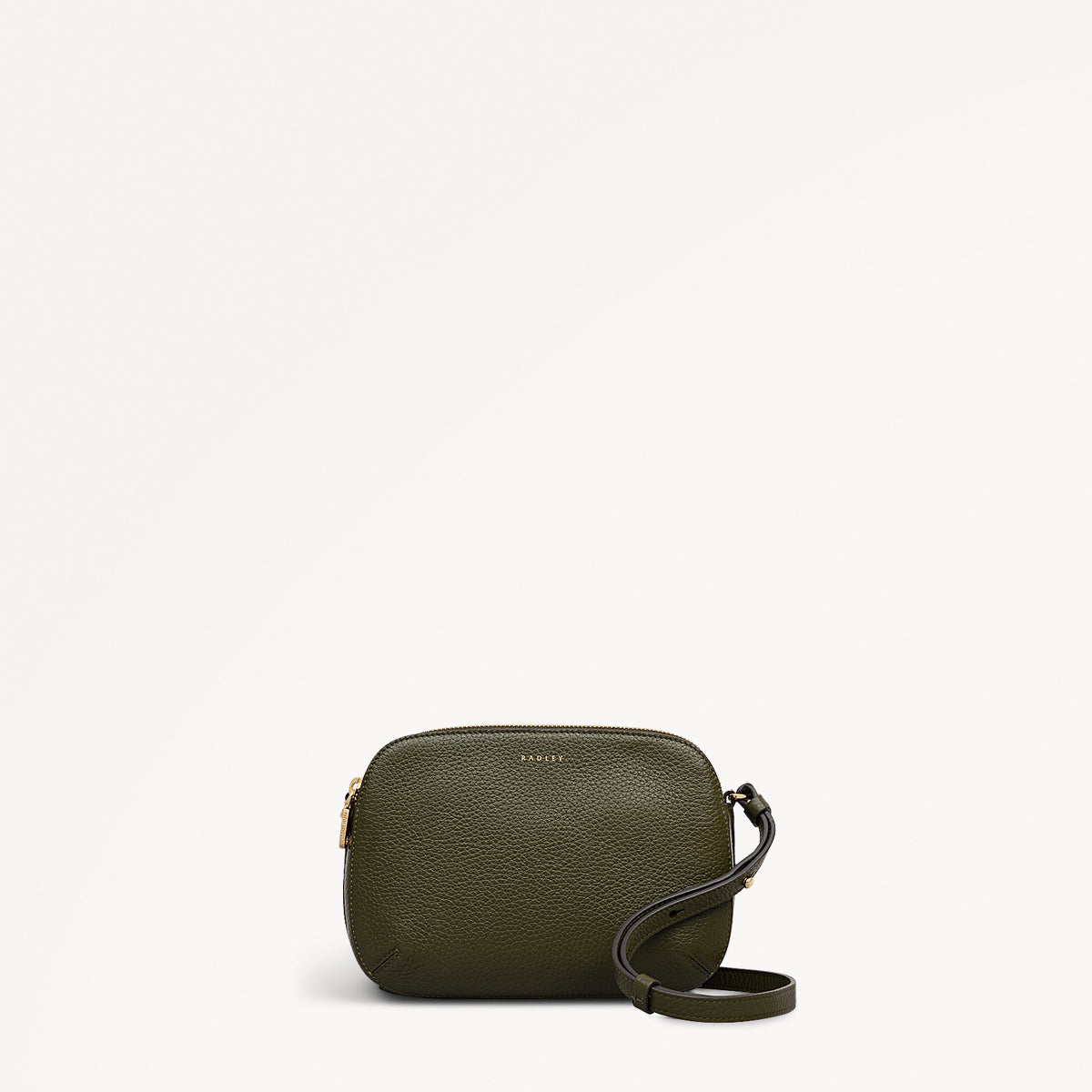 Dukes Place Leather Medium Ziptop Cross Body Bag in Pine Needle - 112228