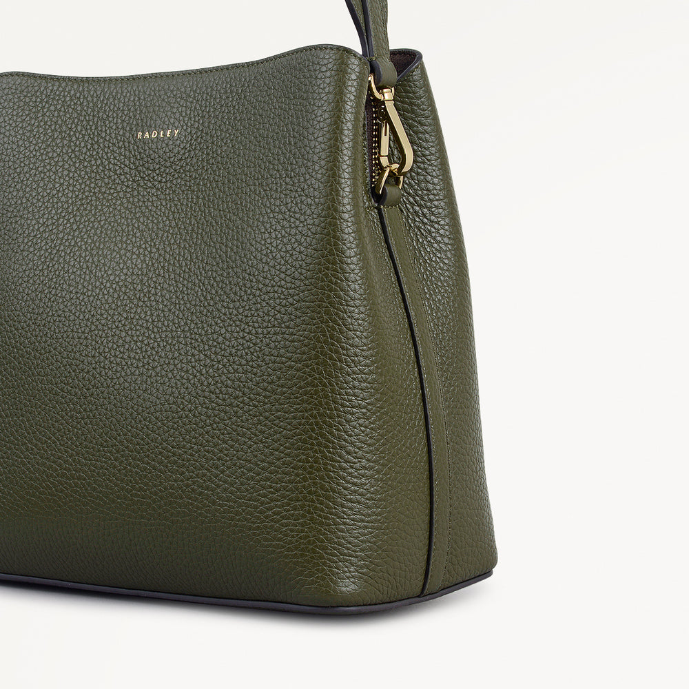 Dukes Place Leather Medium Compartment Cross Body Bag in Pine Needle - 112230