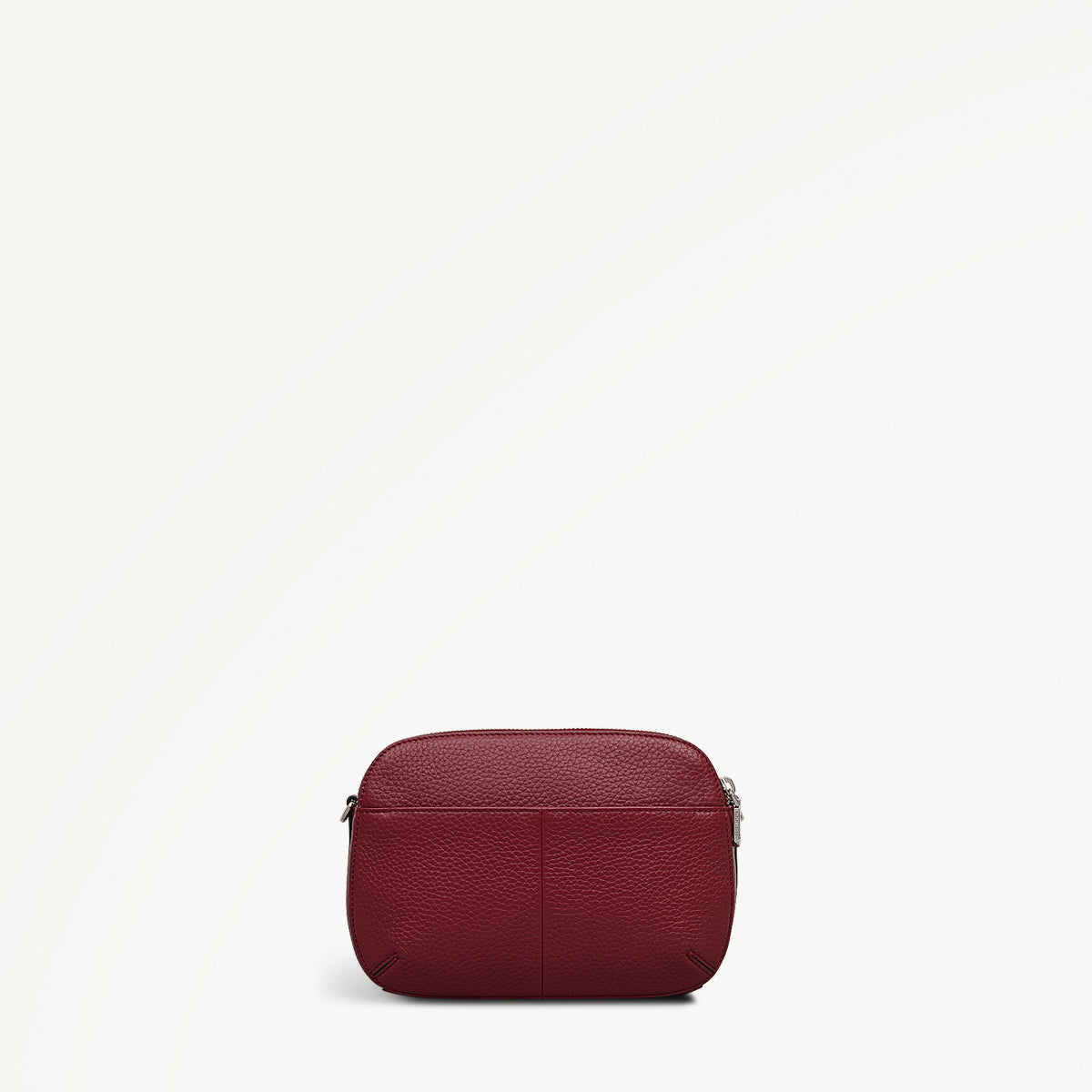 Dukes Place Leather Medium Ziptop Cross Body Bag in Carmine - 112232