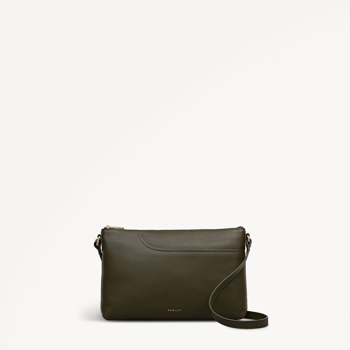 Pockets Leather Medium Ziptop Ew Cross Body Bag in Pine Needle - 112236