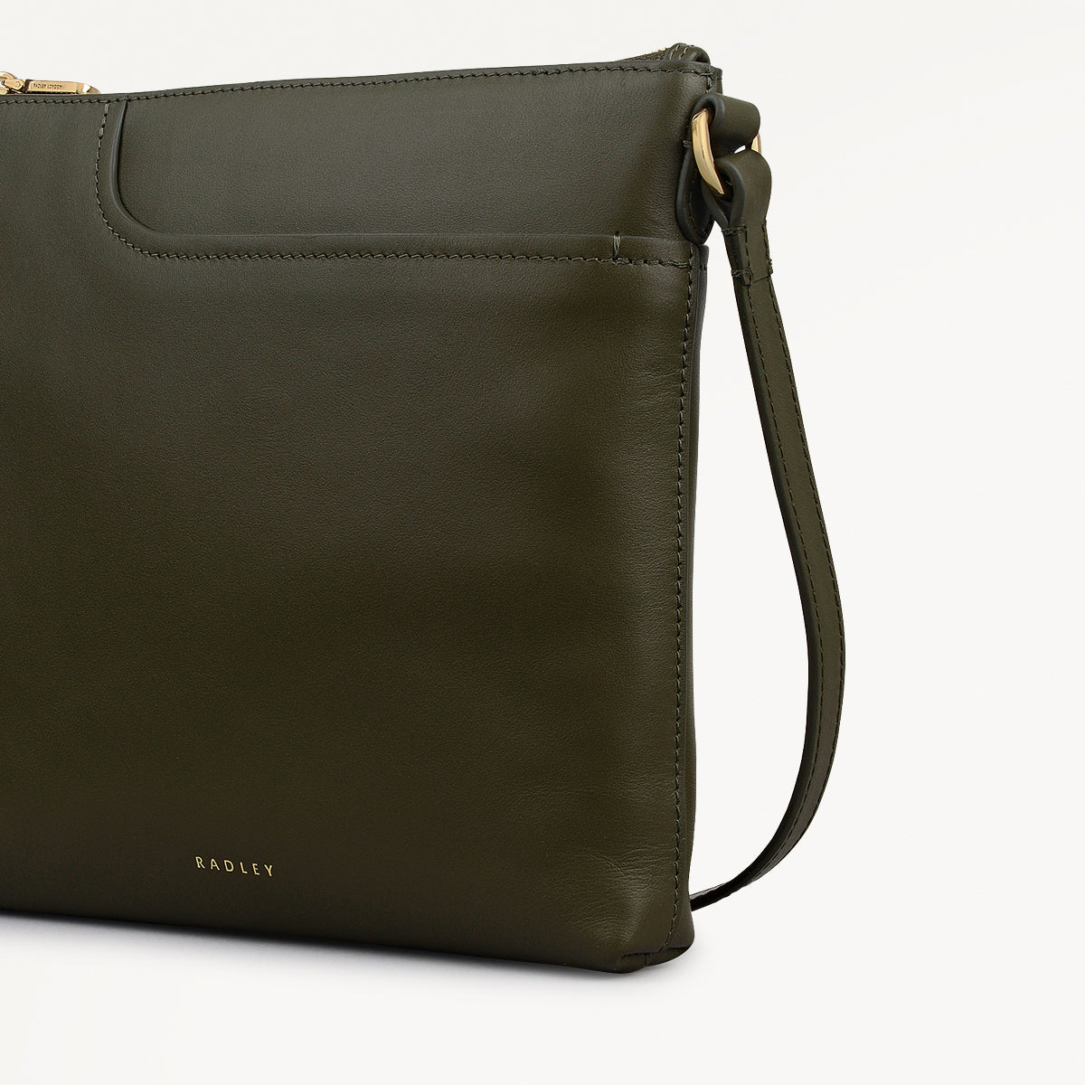 Pockets Leather Small Ziptop ns Cross Body Bag in Pine Needle - 112237