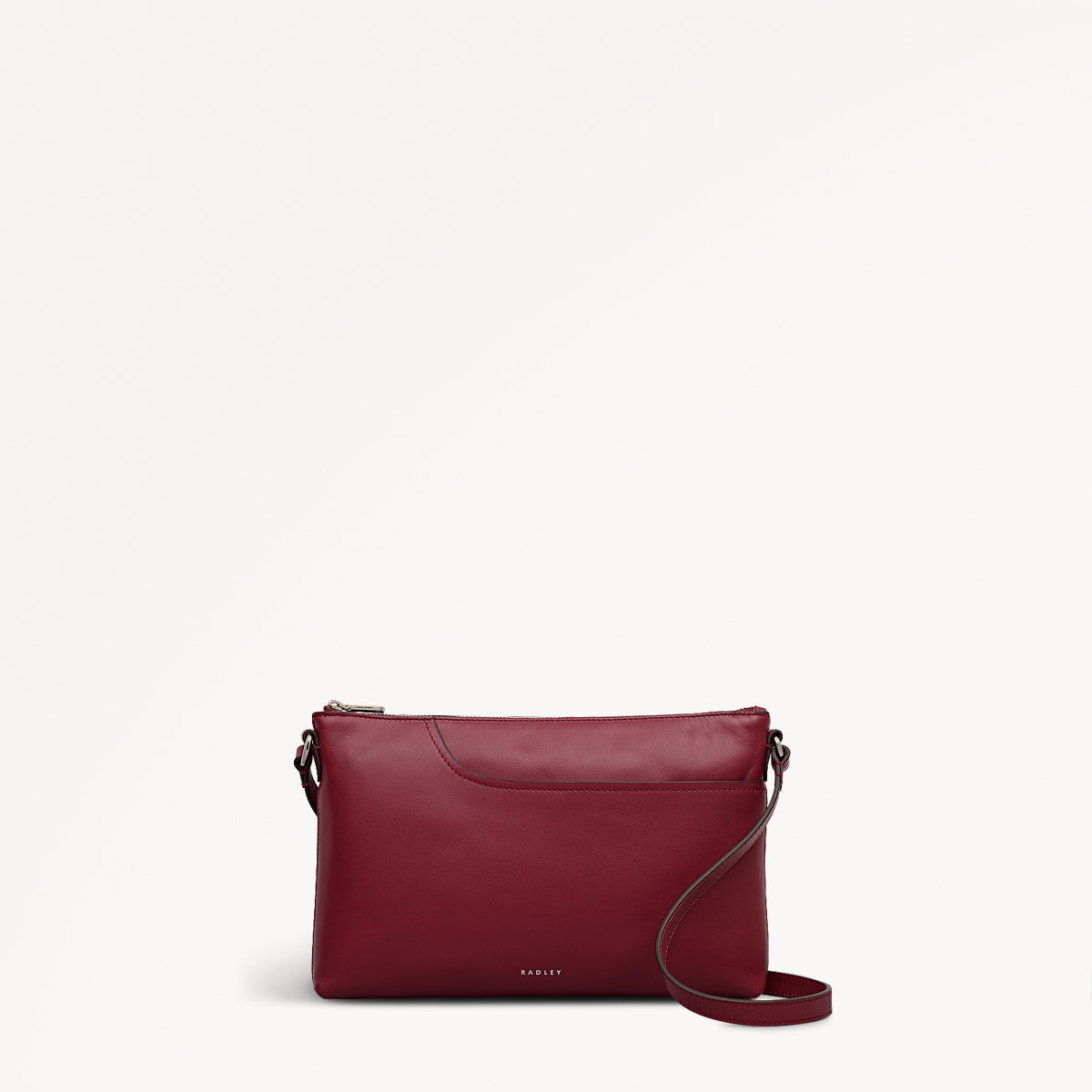 Pockets Leather Medium Ziptop Ew Cross Body Bag in Carmine - 112239