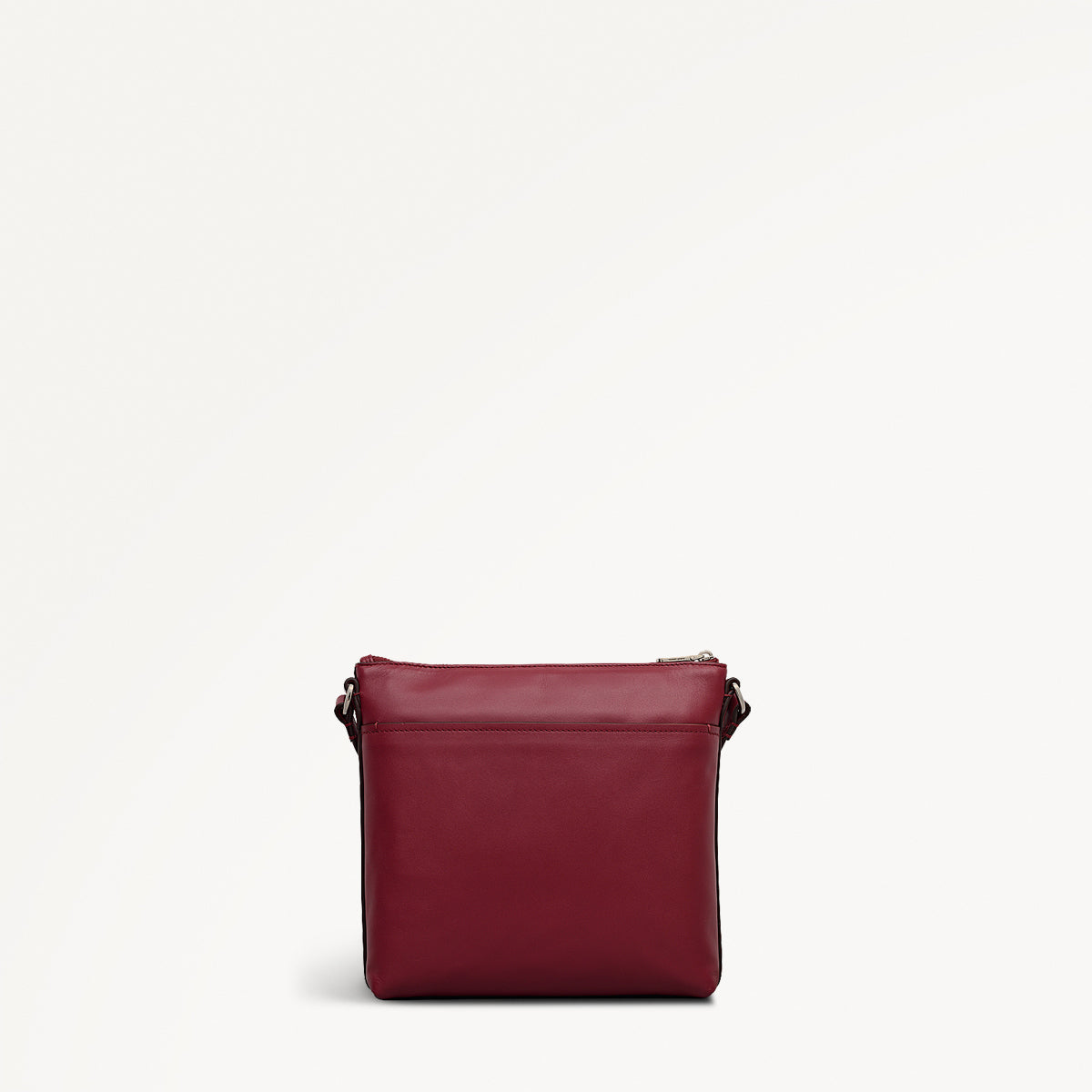 Pockets Leather Small Ziptop ns Cross Body Bag in Carmine - 112240