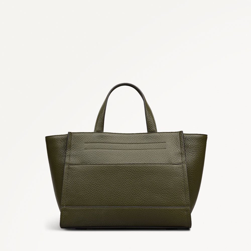 Oak Street Leather Medium Ziptop Grab Bag in Pine Needle - 112243