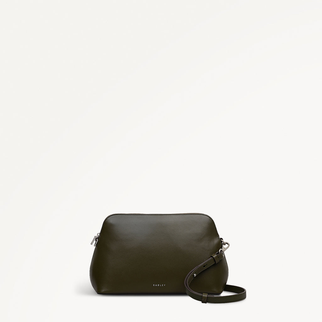 Liverpool Street Leather Medium Ziptop Cross Body Bag in Pine Needle - 112248