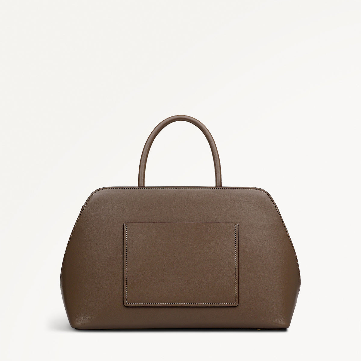 Liverpool Street Leather Medium Ziptop Satchel Bag in Coffee - 112249
