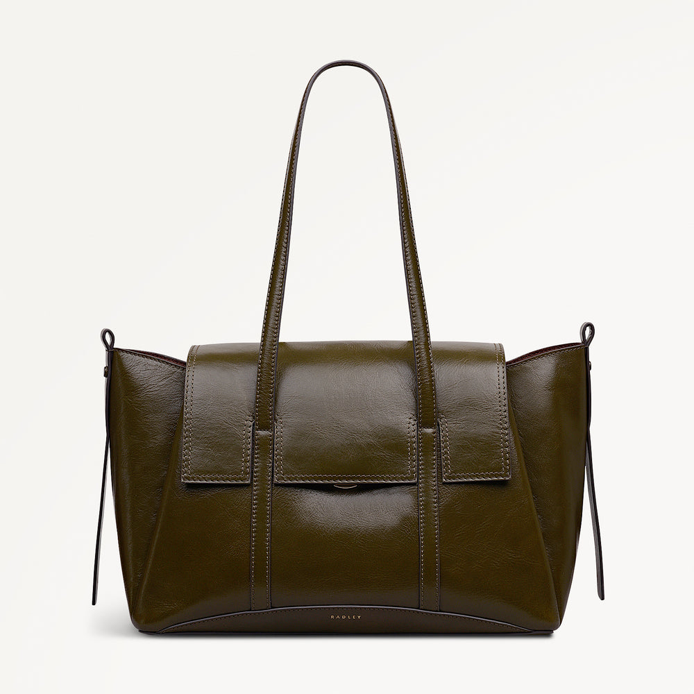 The Chancery High Shine Medium Flapover Shoulder Bag - RHE25304