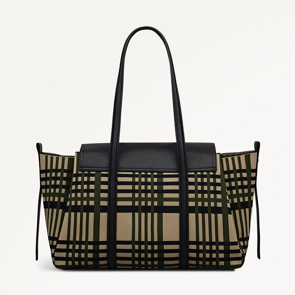 The Chancery Leather Medium Flapover Shoulder Bag in Porcini - 112254