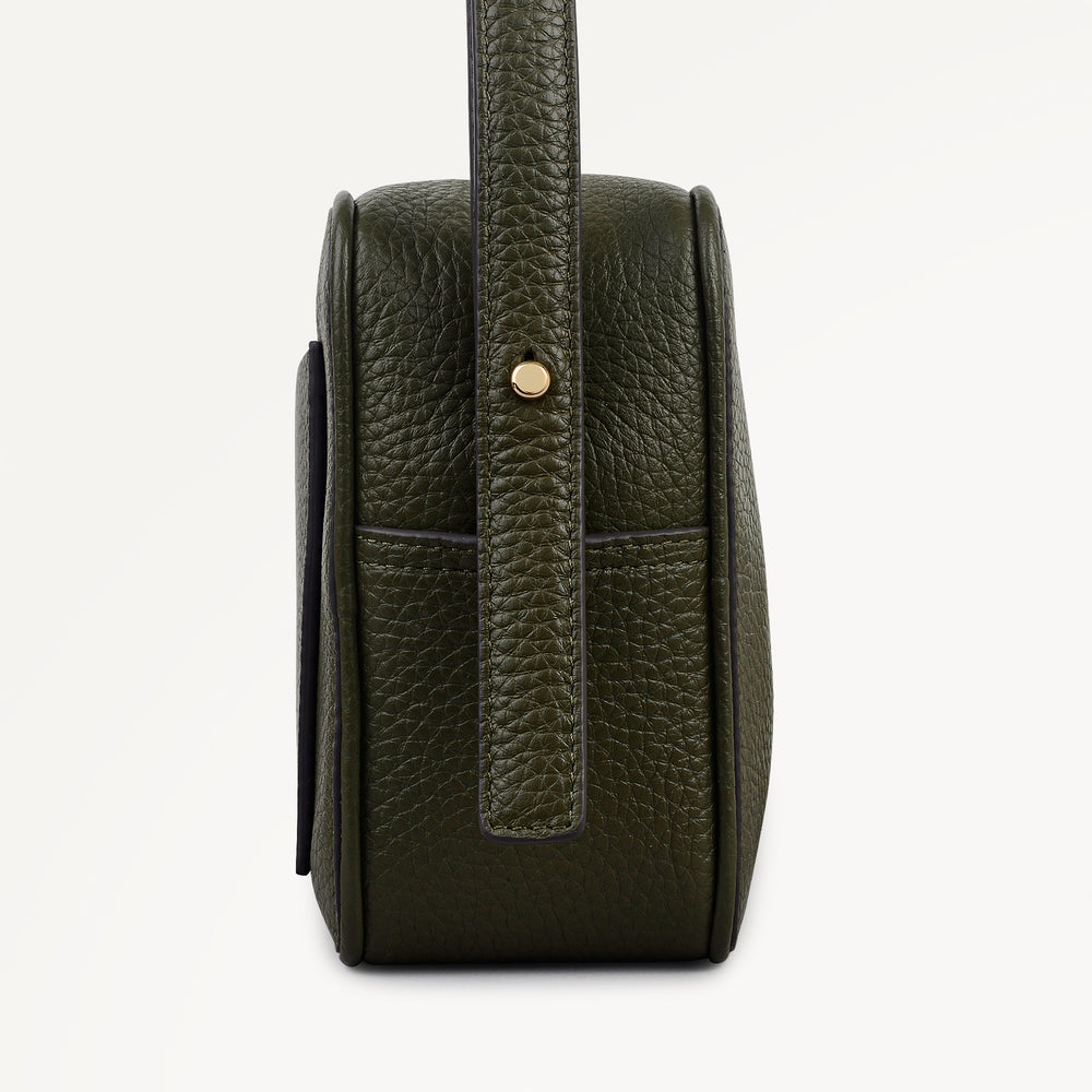 Duchess Close Leather Small Ziptop Cross Body Bag in Pine Needle - 112258