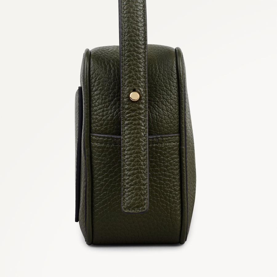 Duchess Close Leather Small Ziptop Cross Body Bag in Pine Needle - 112258