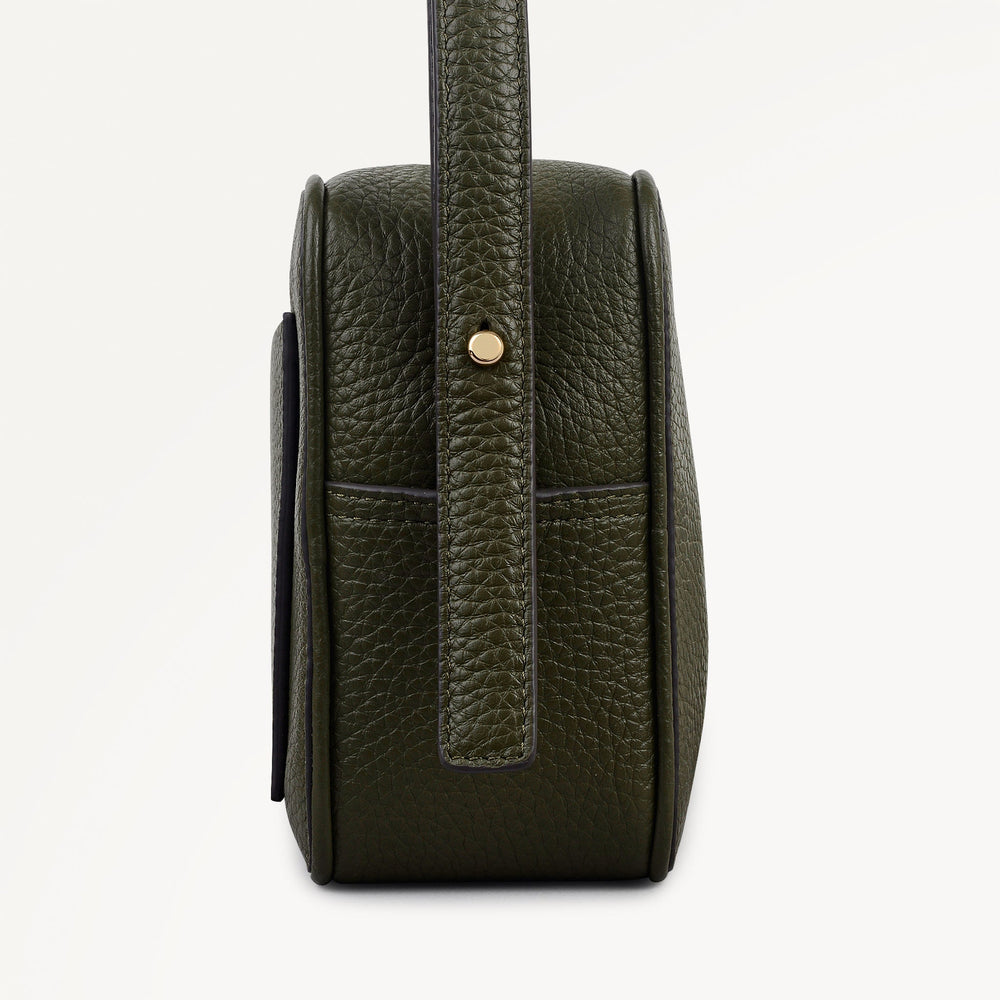 Duchess Close Leather Small Ziptop Cross Body Bag in Pine Needle - 112258