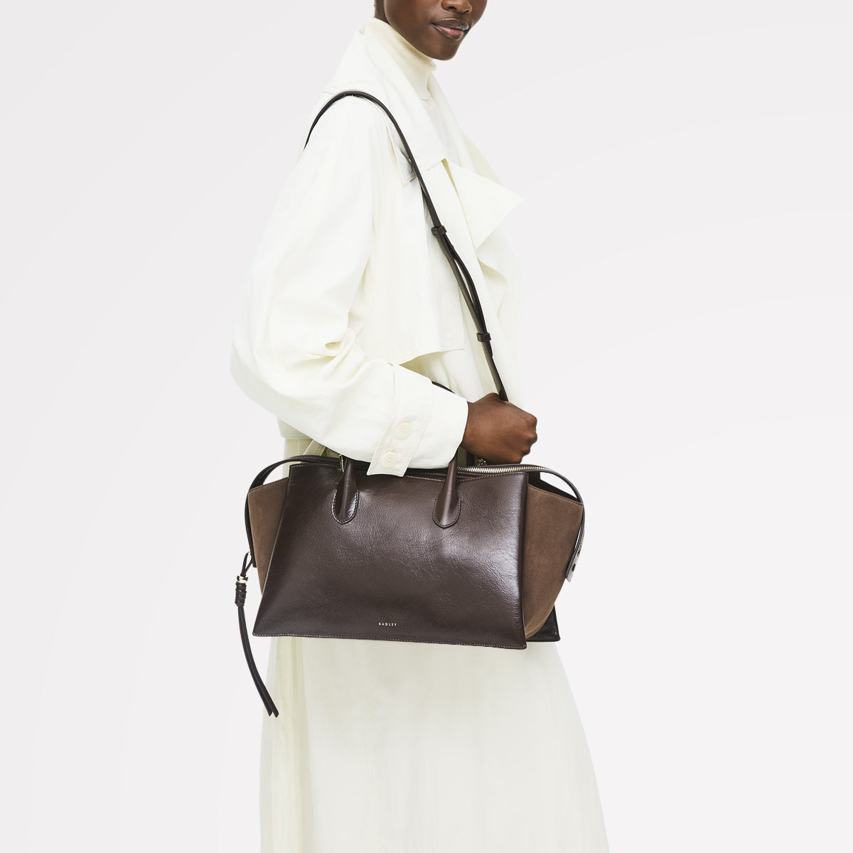 Dark Oak Large Ziptop Grab | The Romilly AW25 | Radley London