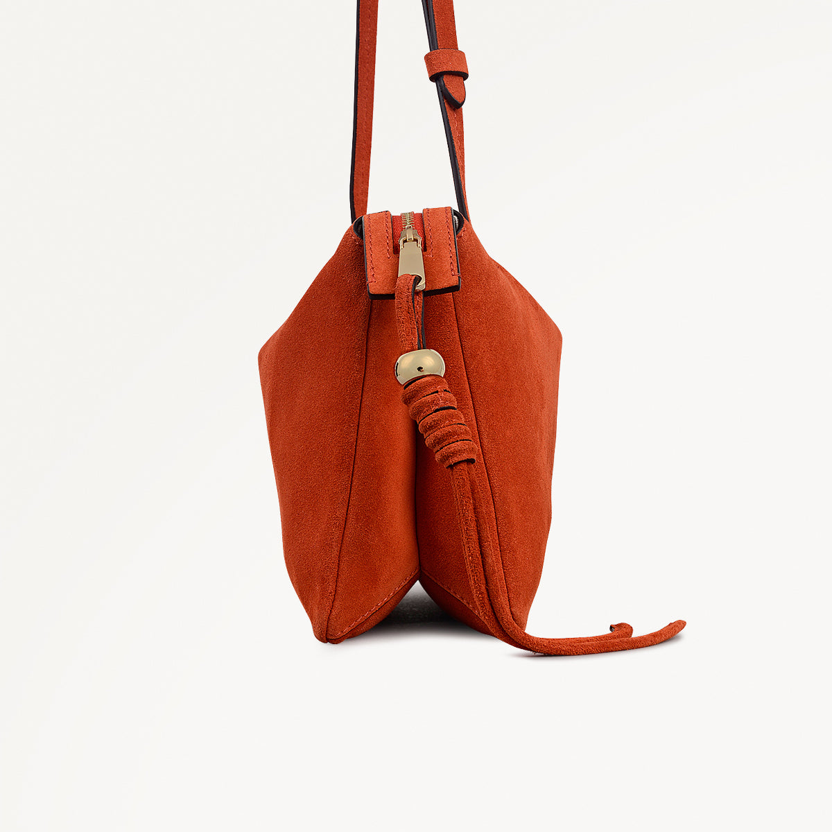 The Romilly Leather Medium Ziptop Cross Body Bag in Flame - 112274