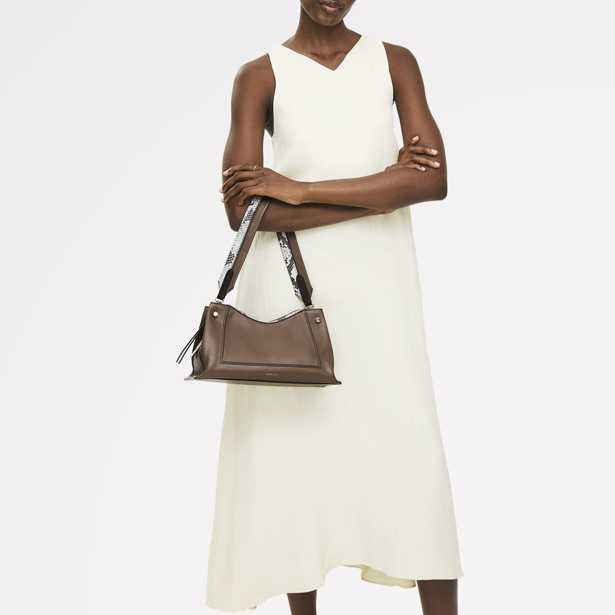 Coffee Medium Ziptop Shoulder | Hope Gardens AW25 | Radley London