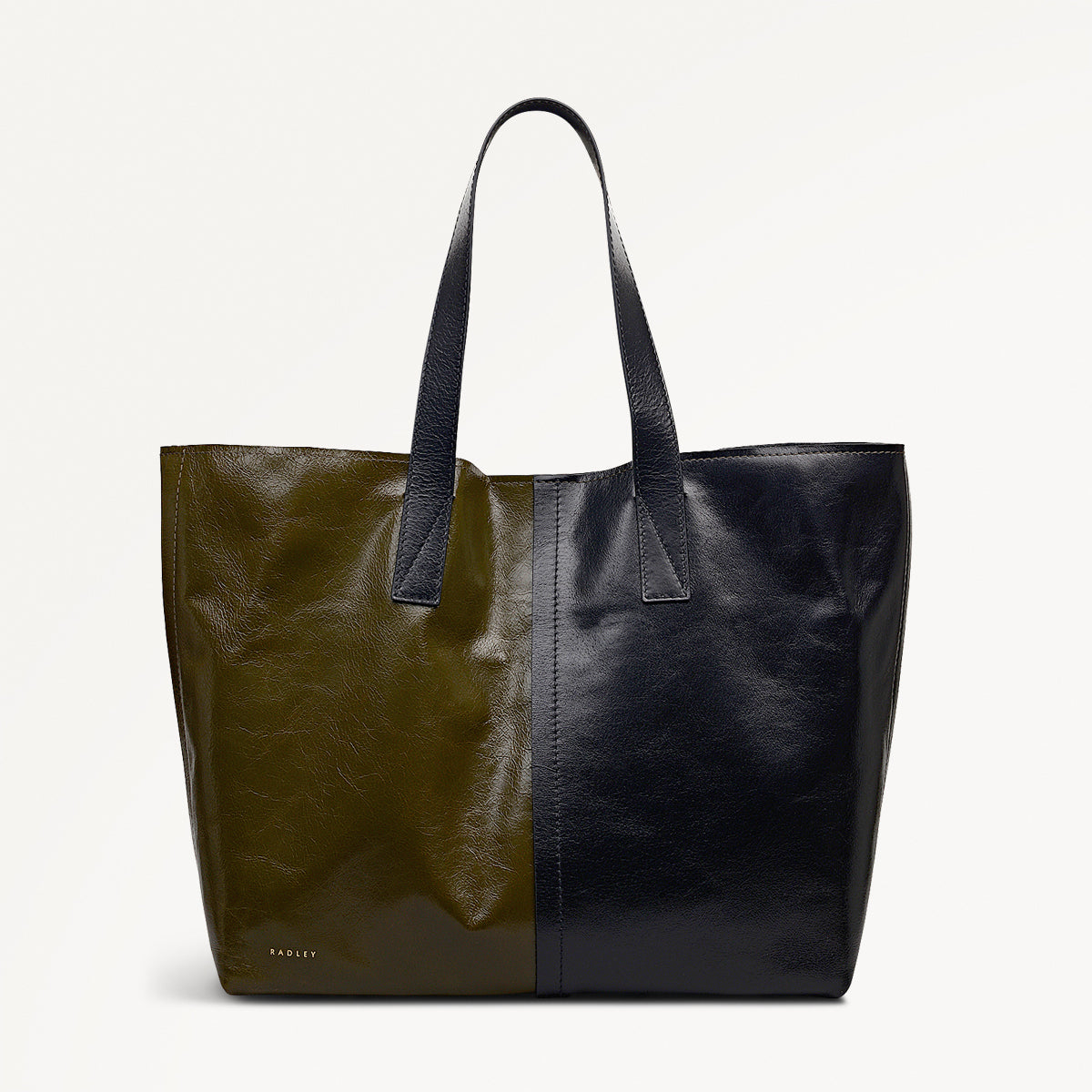 Broadway Market Leather Large Open Top Tote Bag in Pine Needle - 112281