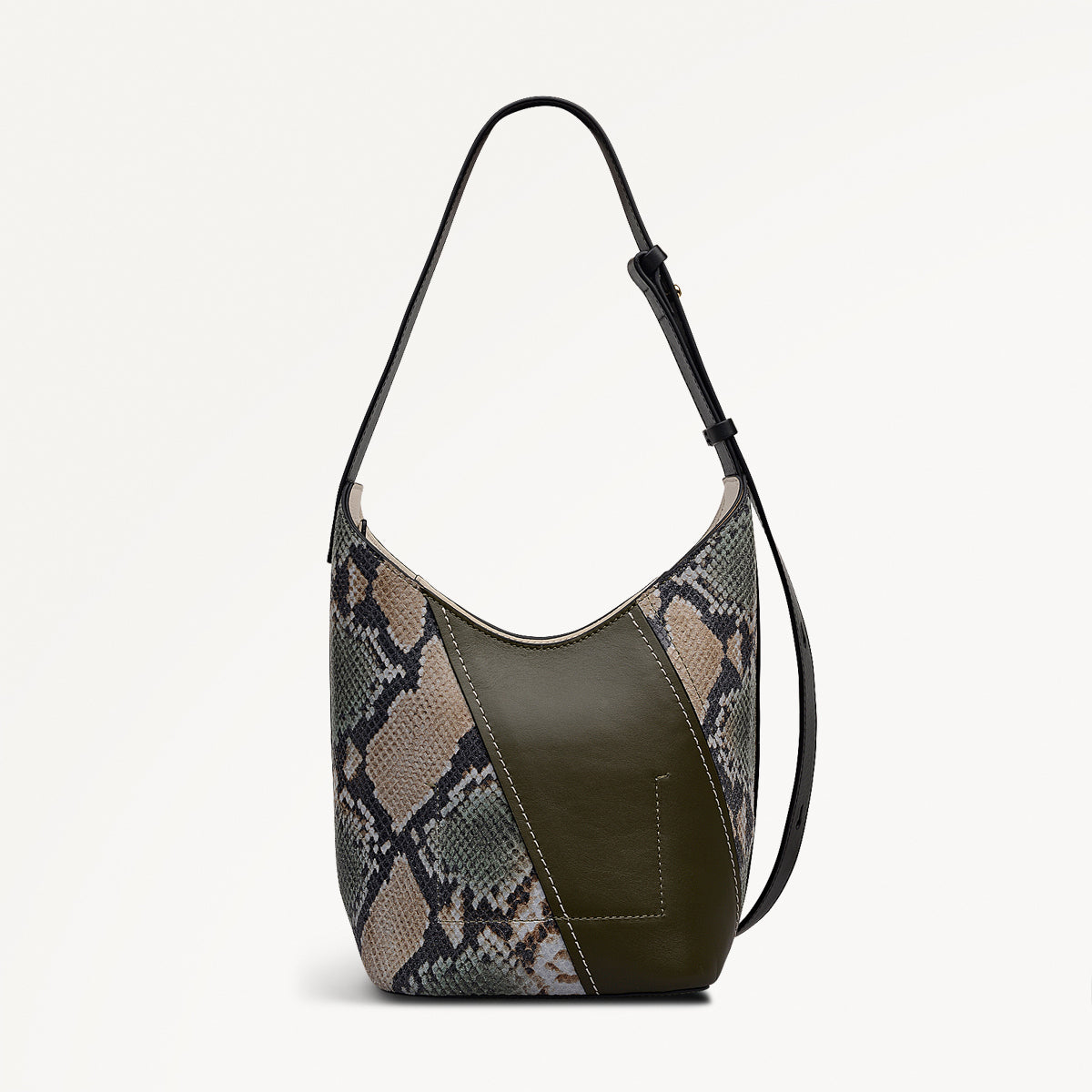 Beaton Close Leather Small Ziptop Cross Body Bag in Pine Needle - 112282