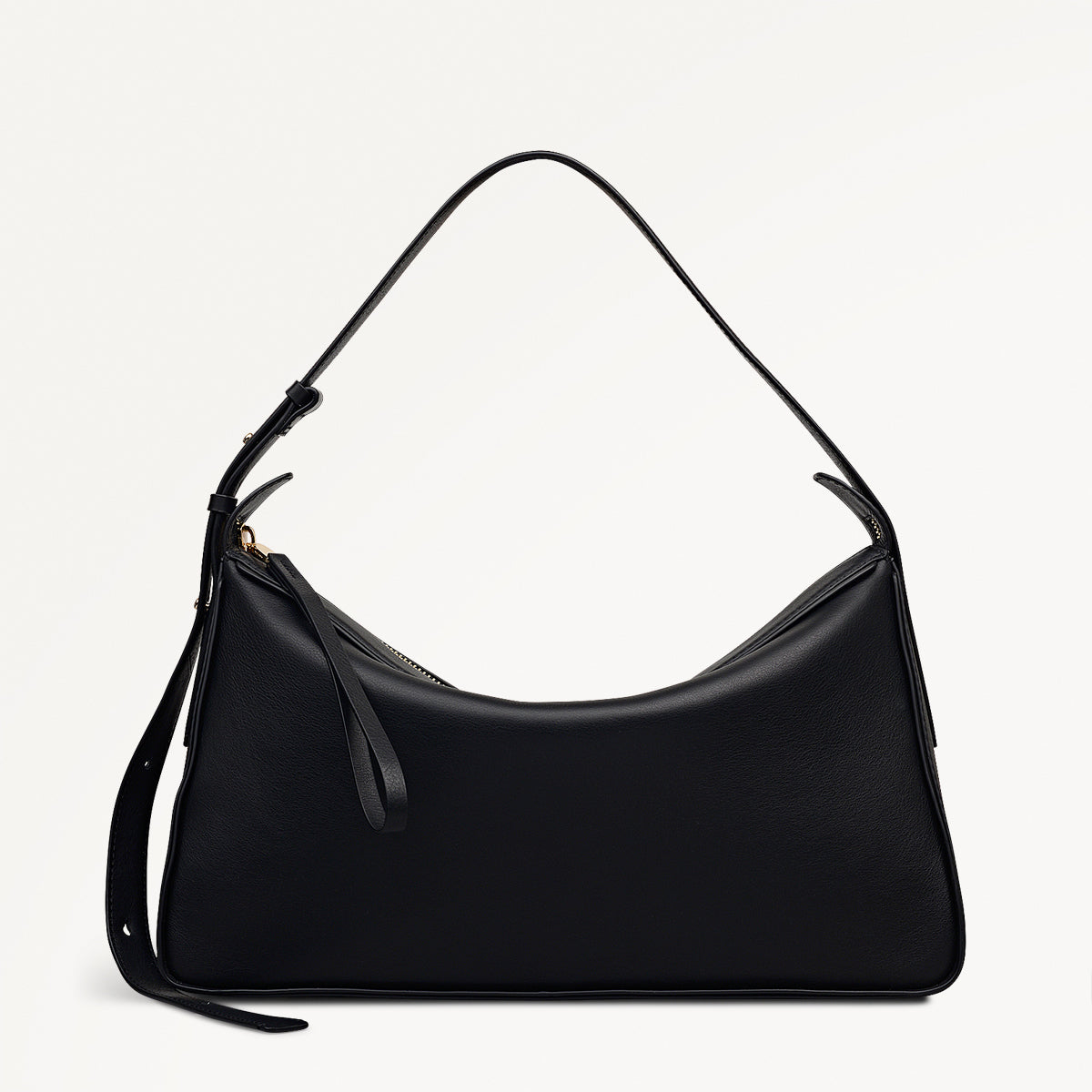 Westwell Lane Leather Large Ziptop Shoulder Bag in Black - 112287