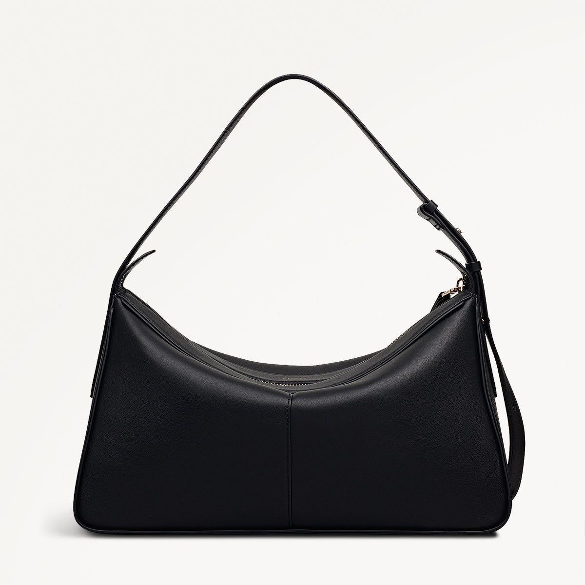 Westwell Lane Leather Large Ziptop Shoulder Bag in Black - 112287